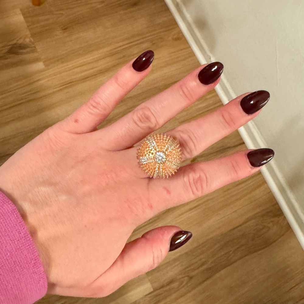 Pharaoun Pink Sea Urchin Cocktail Ring | NEW - Picture 5 of 8
